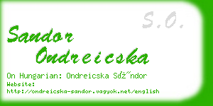 sandor ondreicska business card